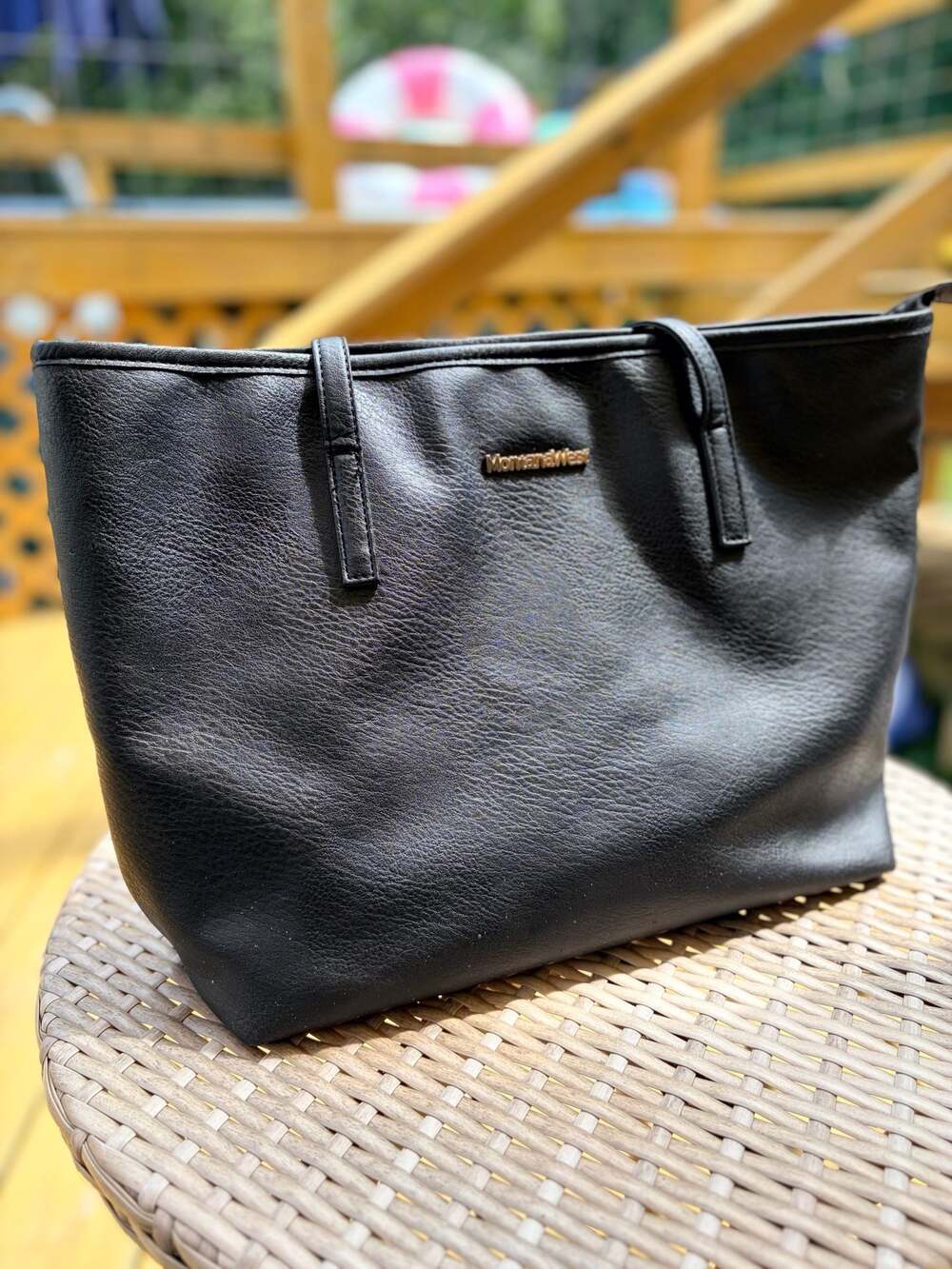 Montana West Select Black Vegan Leather Tote Shoulder Bag Handbag